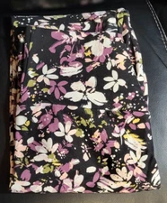 NO BOUNDARIES/NOBO ANKLE SUEDED HIGH RISE CROSSOVER FLOWER LEGGINGS  M (7-9) NWT