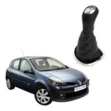 Set Soufflet + Pommeau de Levier Vitesses Adapté pour Renault Clio III 2005-2012