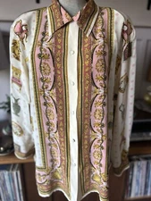 Vintage Corey B Royal Highness Silk Shirt Long Sleeve Button Down Sz 18 RARE