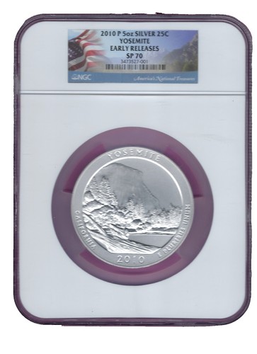 2010-P YOSEMITE ATB America Beautiful 5 OZ. SILVER NGC SP69 EARLY