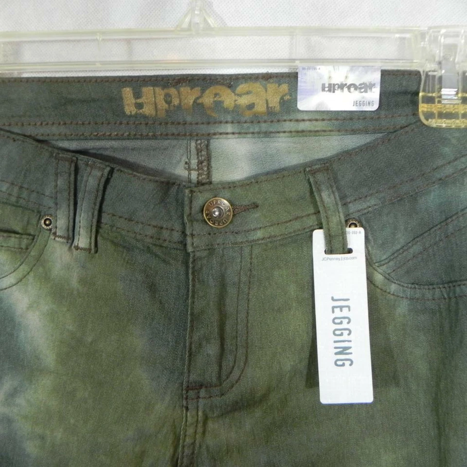 Nuevo UPROAR Niñas 14 Reg Verde Tie Dye JEGGINGS Calce Ajustado Extra Ajustado Lowrise Nuevo con Etiquetas Foto 4 de 4