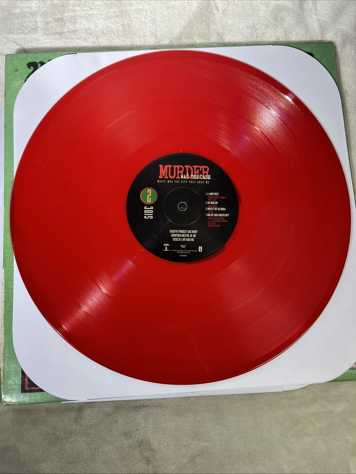 Murder Was The Case VG/VG+ Double LP Vinyl Record Snoop Dre Green Red Death Row - Image 3 of 4