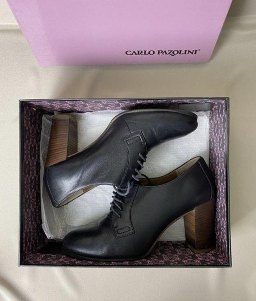 Women Carlo Pazolini Heels Black Leather 38 #10TH