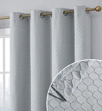 Siena Decorative 100% Blackout Thermal Insulated Double Layer Window Curtain ...