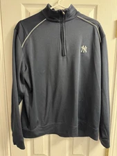 New York Yankees Cutter & Buck 1/4 Zip Pullover Jacket Blue Size Medium MLB