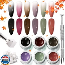GELLAKTIK 6 Colors Pat Painting Gel Polish Kit for Nails, Ombre Gradient Fall