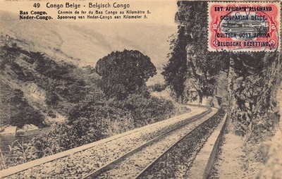 Belgian Congo Lower Congo Railway at Kilometer 5 postcard B983