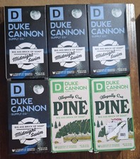 New Lot of 6 Duke Cannon 10 oz. Bar Soap Mix 2 - Pine, 4 - Midnight Swim
