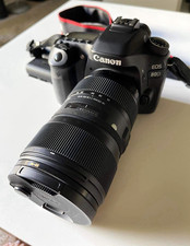 Canon EOS 80D Digital SLR w/ Sigma 18-35mm 1:1.8 DC 72 Lens w/ Lowepro bag