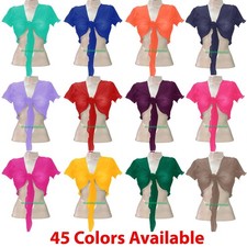 Chiffon Tie Top Belly Dance Flair Wrap Choli Gypsy Haut Orientale Danse Blouse