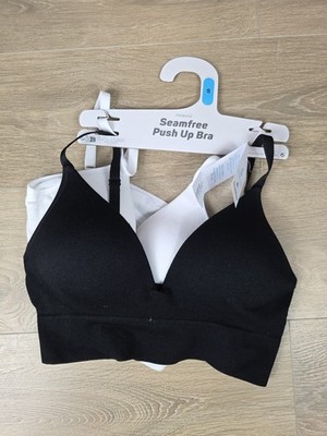 Primark 2er Pack Push Up BH Set Gr. S 38/40 | Seamfree Nahtlos Schwarz Weiß NEU