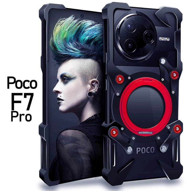 xinyunew Cover per Xiaomi Poco F7 Pro 5G,360 Gradi Rugged Antiurto Custodia con Protezione dello Schermo Integrata,Trasparente Protettivo Case con Protezione Fotocamera,Nero