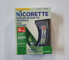 New Nicorette Mini Lozenges PeppermInt Flavor 4mg - 81 Ct Exp 01/27