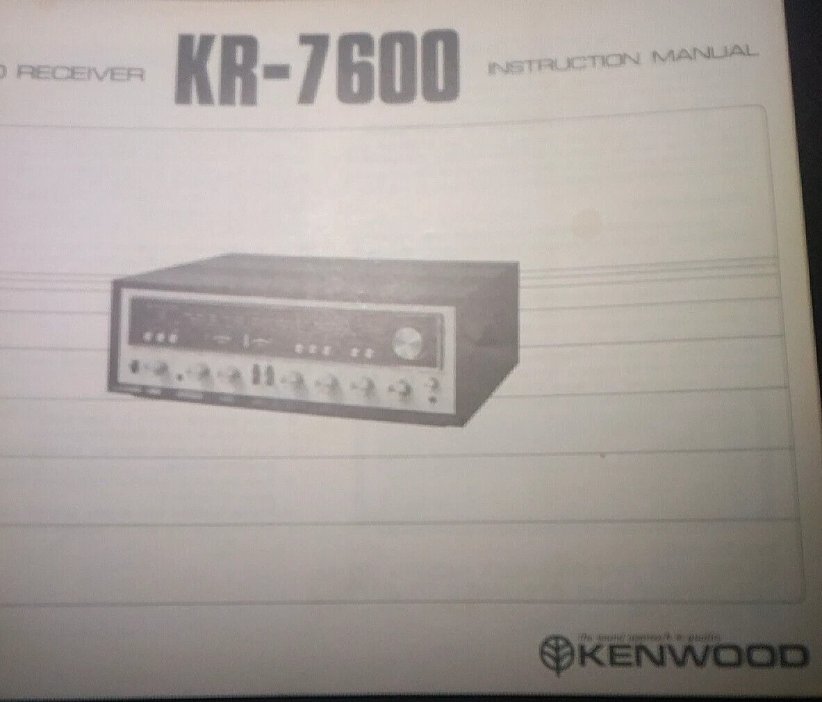 KENWOOD KR-7600 Receiver Owners Manual Original
