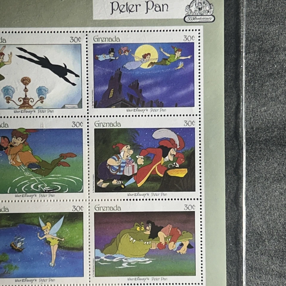 DISNEY Vintage CLASSIC FAIRYTALES In POSTAGE STAMPS - PETER PAN - 1980's - Image 3 of 4