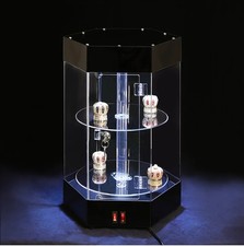 Rotating LED Display Case with Lock   13 3/4" x 12" x 19 1/2" Acrylic Showcase