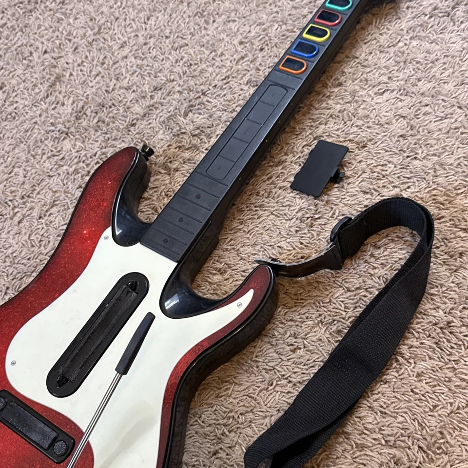 Untested Xbox 360 Wireless Guitar Hero Rock Band 5 Red Octane 95905.805 - Image 4 of 4