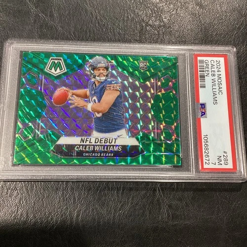 Caleb Williams PSA 7 NM Rookie 2024 Mosaic Green Prizm #289 RC Chicago Bears USC