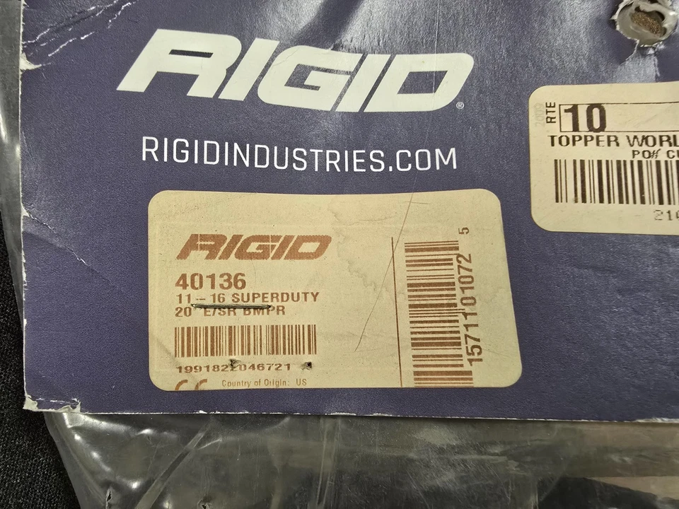 Kit de montaje de barra de luz Rigid Industries 40136 11-16 Ford Super Duty Foto 4 de 4