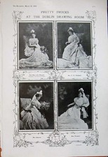 Original Old Antique Print 1906 Dresses Dublin Omerod Plunkett Chalmers Ffrench