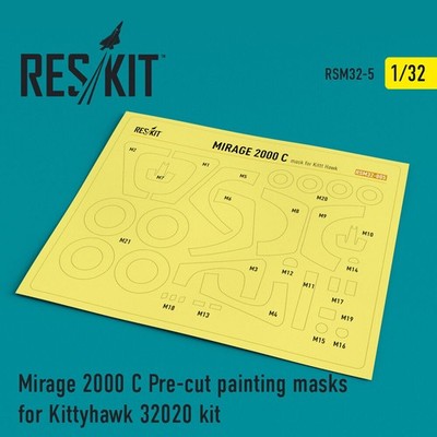 ResKit RSM32-0005 - 1:32 Mirage 2000C Pre-cut painting masks for KittyHawk 32020
