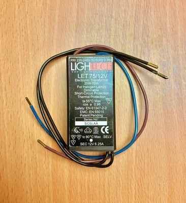 GE LIGHTECH LET 75W 12V electronic transformer 50/60Hz LET 75/12V