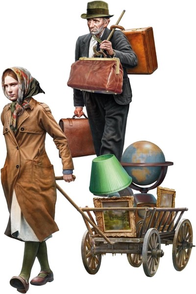 Mini Art 38086 1:35 Figuren Resiende Lehrerfamilie (2) - Set - Origi (Us Import)-image