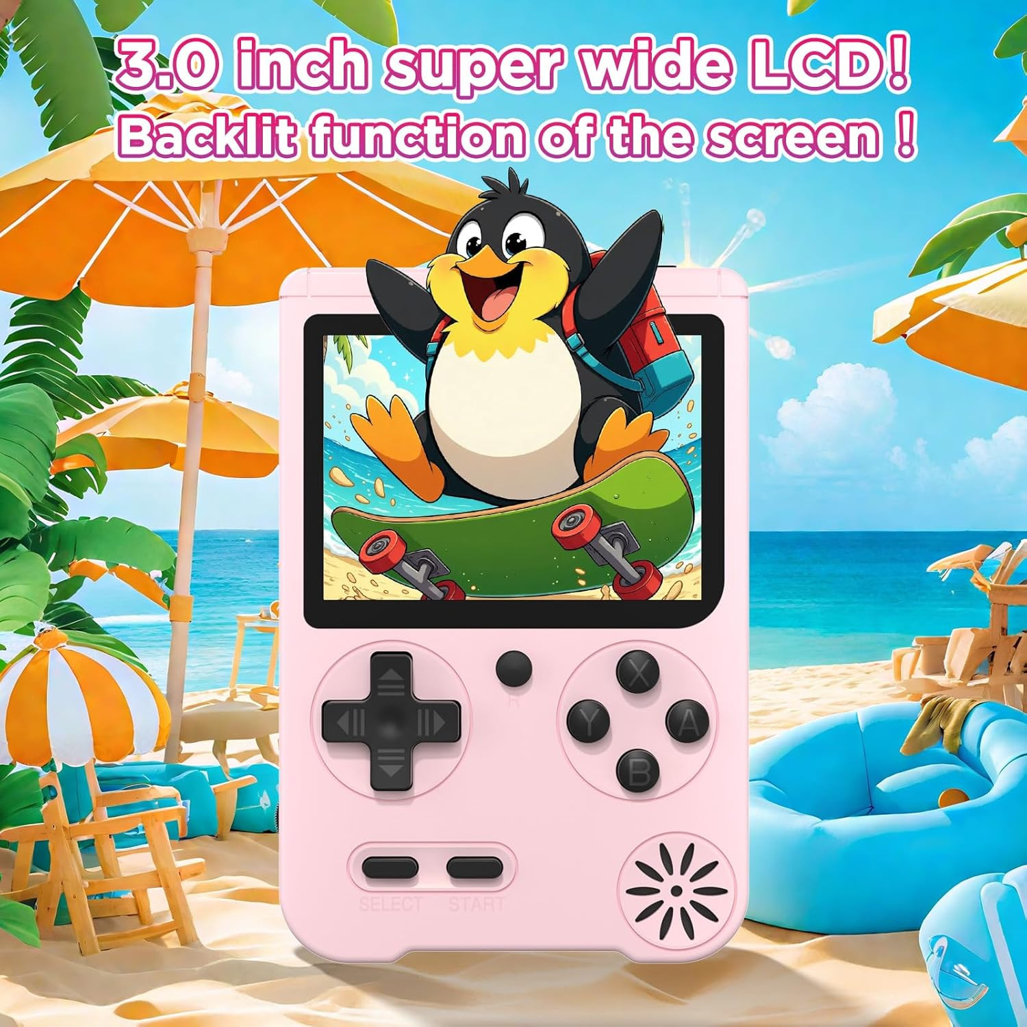 Handheld Games Console, Built-In 500 Video Games, Portable Video Gaming Player w