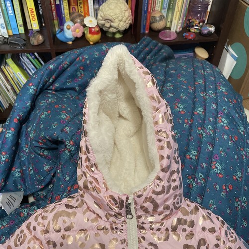 Swiss Tech Baby gefütterte Jacke mit Kapuze, Leopardenmuster, rosa/gold, 12M - Bild 4 von 7