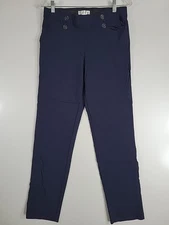 89th + Madison Pants Womens Size M/M Navy Blue Comfort Waist Stretch Pull On