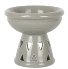 Large Grey Deep Bowl Oil Burner Wax Warmer Ceramic Scent Melts Fragrance