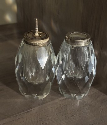 Vintage Post House Hand-Cut Leaded Crystal Pepper Mill and Salt Shaker Set