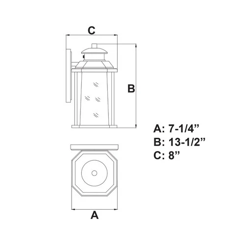 Freeport 1-Light Outdoor Wall Sconce in Transitional and Lantern Style 13.5 - Picture 2 of 8
