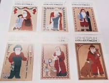 6 Homespun Collectibles Cross Stitch Patterns/Charts 6 Different Santas E