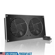 Ultra Quiet Cooling Fan System 12in Multi Speed Control AV Cabinets 104CFM 19dBA