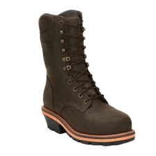 Chippewa Men's Thunderstruck 10" Waterproof Brown Logger Boots TH1032