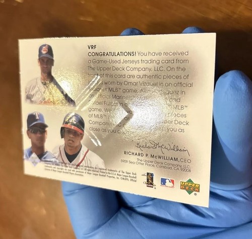 Omar Vizquel /alex Rodriguez /R Furcal Triple Jersey Card SPX Winning Material - Picture 6 of 8
