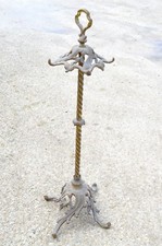 -SUPERBE SUPPORT SERVITEUR de CHEMINEE BRONZE LAITON ROCAILLE sans accessoires