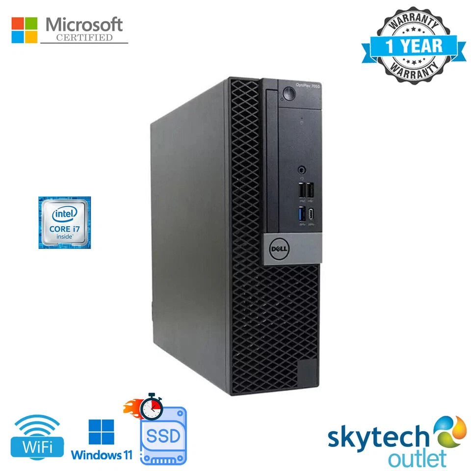 FAST Dell Optiplex 7050 SFF Desktop PC - i7 6th Gen PC 32GB RAM 1TB SSD W11 Pro - Image 2 of 4