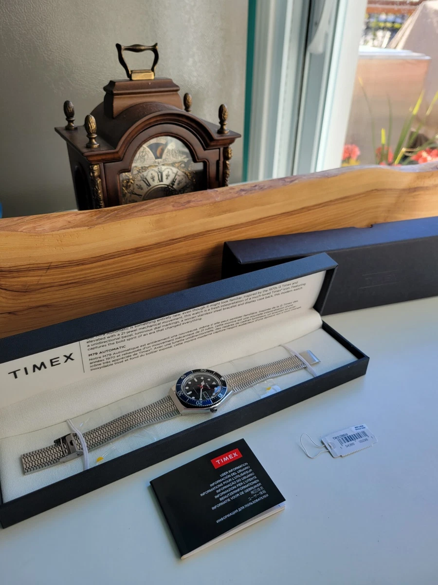 Timex M79 Automatic 40mm Stainless BATMAN Black/Blue Bracelet 21J 