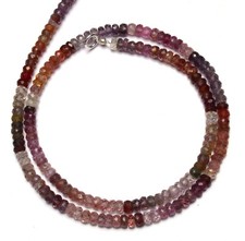 Super Quality Gem Multicolor Spinel 4.5MM Faceted Rondelle Beads Necklace 17.5"