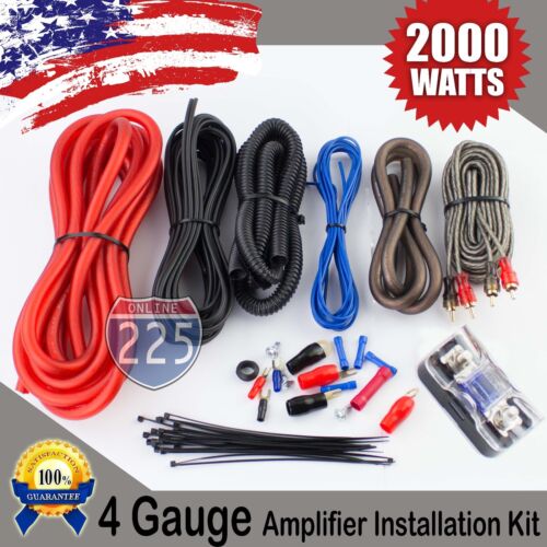 Kit completo installazione cablaggio amplificatore cablaggio rosso 4 AWG + interconnessione RCA US - Foto 1 di 21