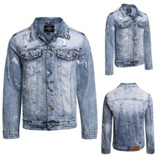 Victorious Men's Acid Bleached Distressed Fashion Denim Jean Jacket DK179EY-G1G