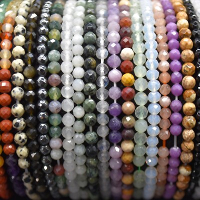 4 mm FACETTEN Runde Perlen Kristall Armband Muster Strang