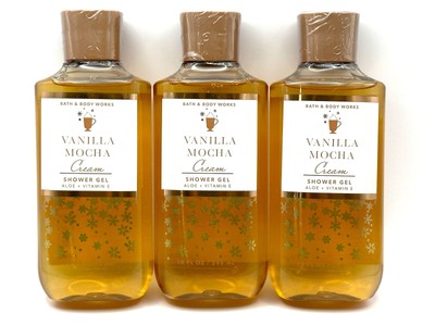 3 BATH & BODY WORKS VANILLA MOCHA CREAM BODY WASH SHOWER GEL 10 FL OZ ALOE VIT E