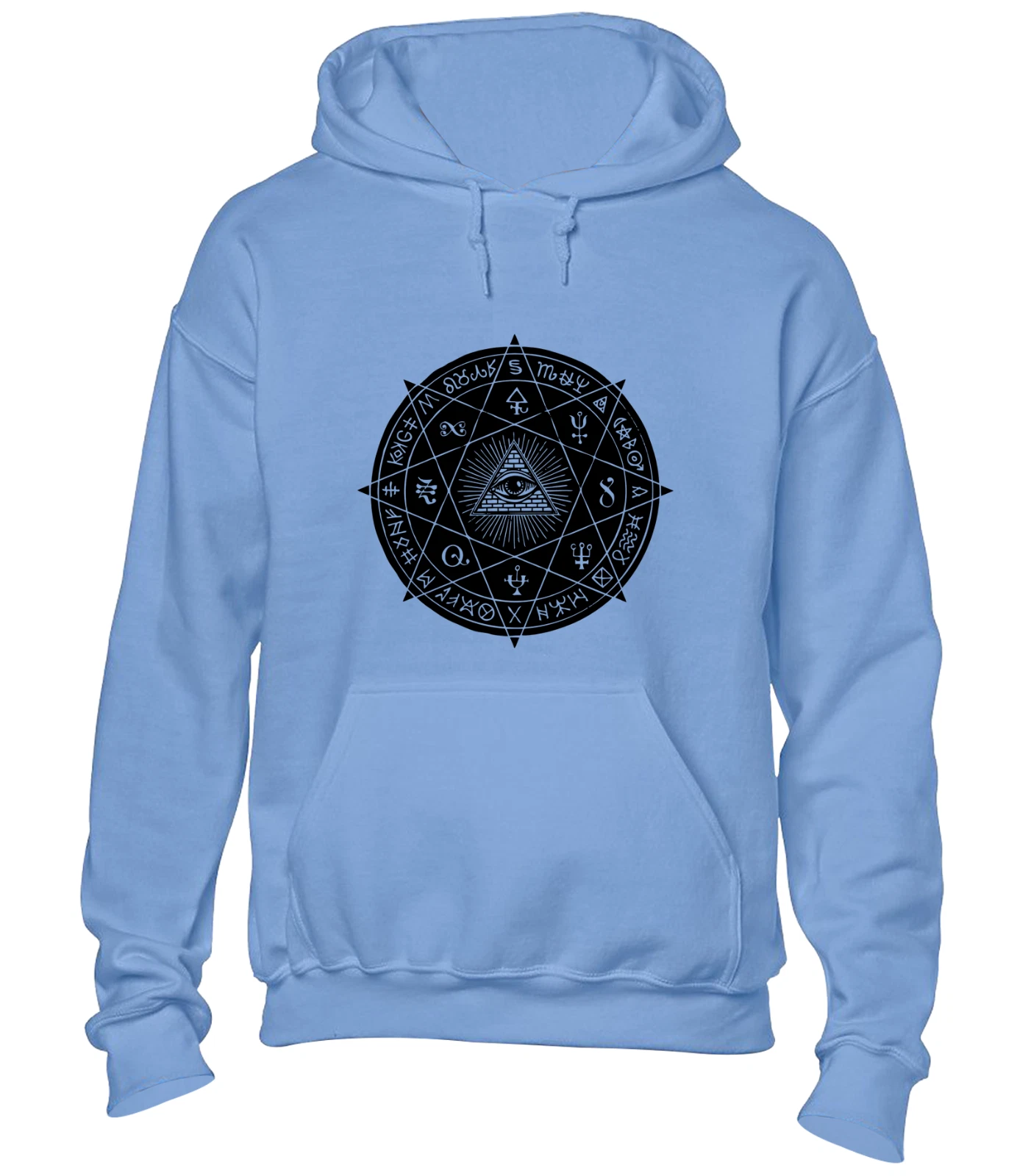 UNDERCOVER FELPA CON CAPPUCCIO SIMBOLO MASSONICO PIETRA MASSONI ILLUMINATI OCCHIO SOCIETÀ SEGRETA