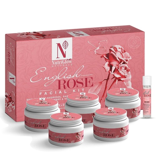 NutriGlow NATURAL'S English Rose Facial Kit- For Skin Glow - 250gm+10ml
