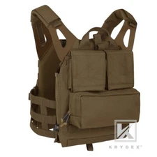 KRYDEX 2.0 Plate Carrier MOLLE Panel with Zip on Backpack Coyote Brown