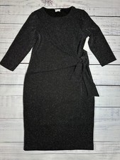 Modes Crystal Gray Sparkle Bodycon Dress Tie Front Formal Cocktail Sz S NWT