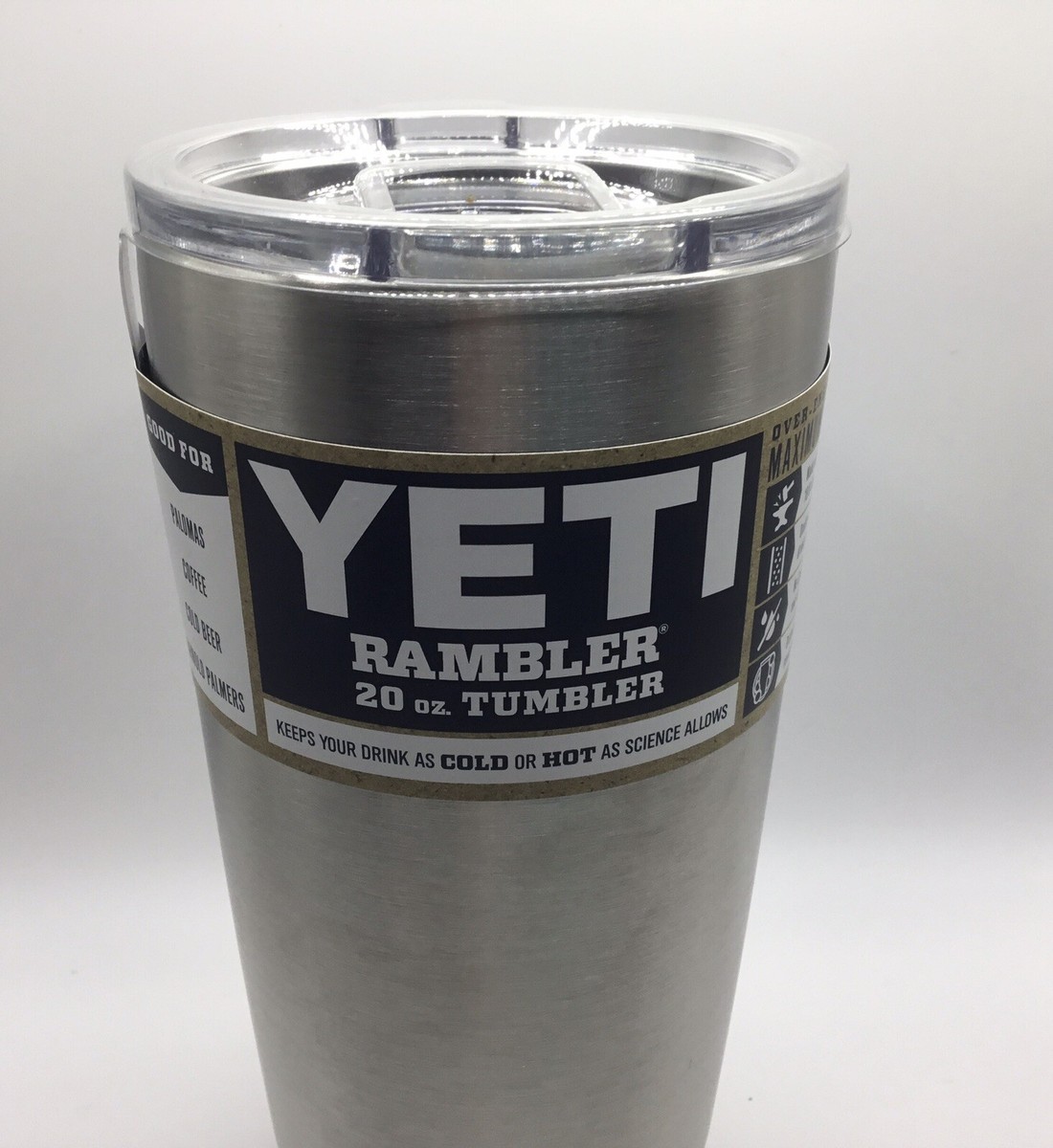 YETI Rambler 20-fl oz Stainless Steel silver Tumbler w/ MagSlider